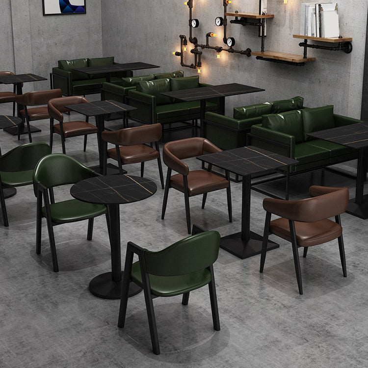 Industrial Sintered Stone Dinner Room Kitchen Table Black Table for Dining Room