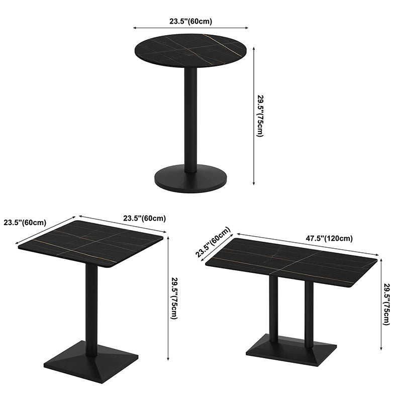 Industrial Sintered Stone Dinner Room Kitchen Table Black Table for Dining Room