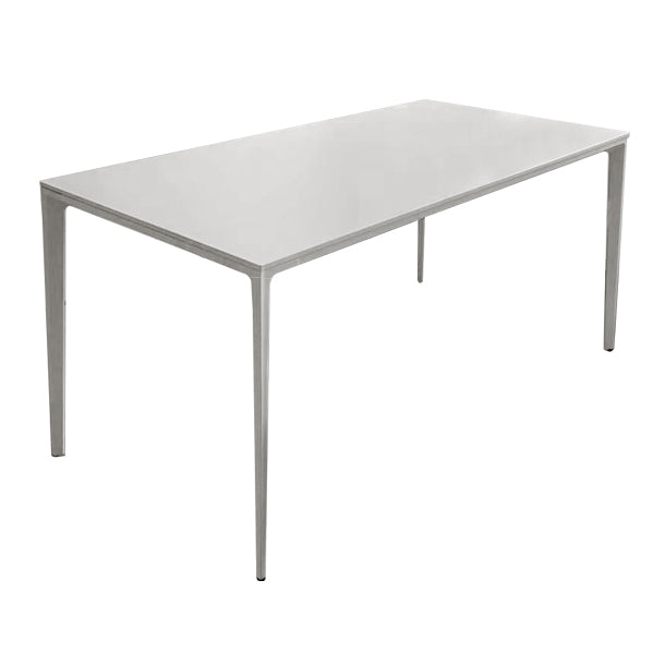 Mesa de comedor de piedra sinterizada contemporánea Mesa de comedor de forma rectangular blanco para cocina