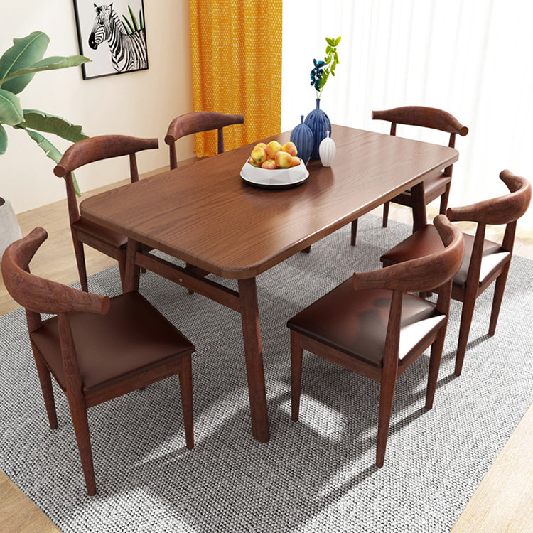 Contemporary Style Home Dining Table Rectangle Shape Dining Table with 4 Legs Base
