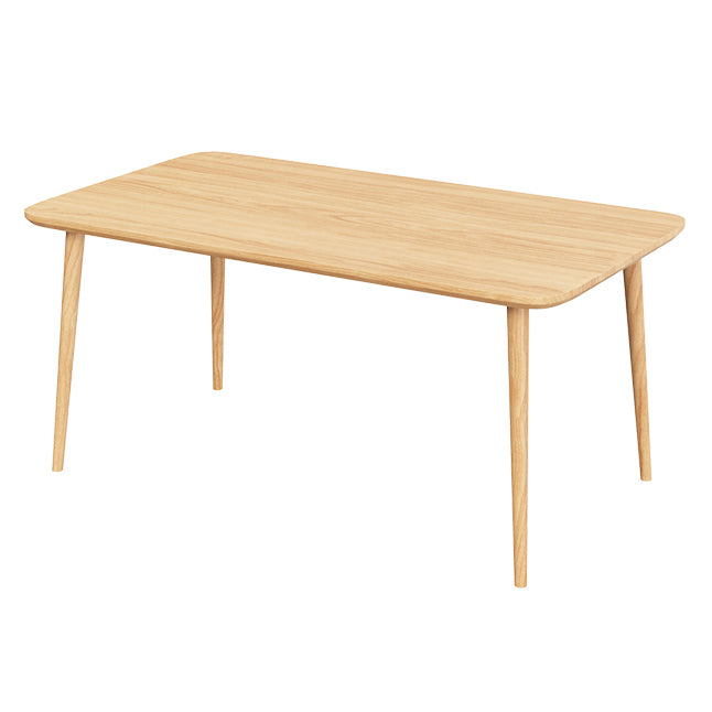 Rectangle Pine Solid Wood Table Modern Dining Table with 4 Legs, in Nature