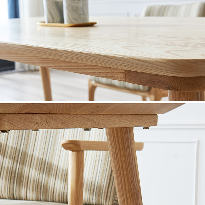 Modern Ash Wood Table Rectangle Dining Table with Wooden 4 Legs for Restaurant