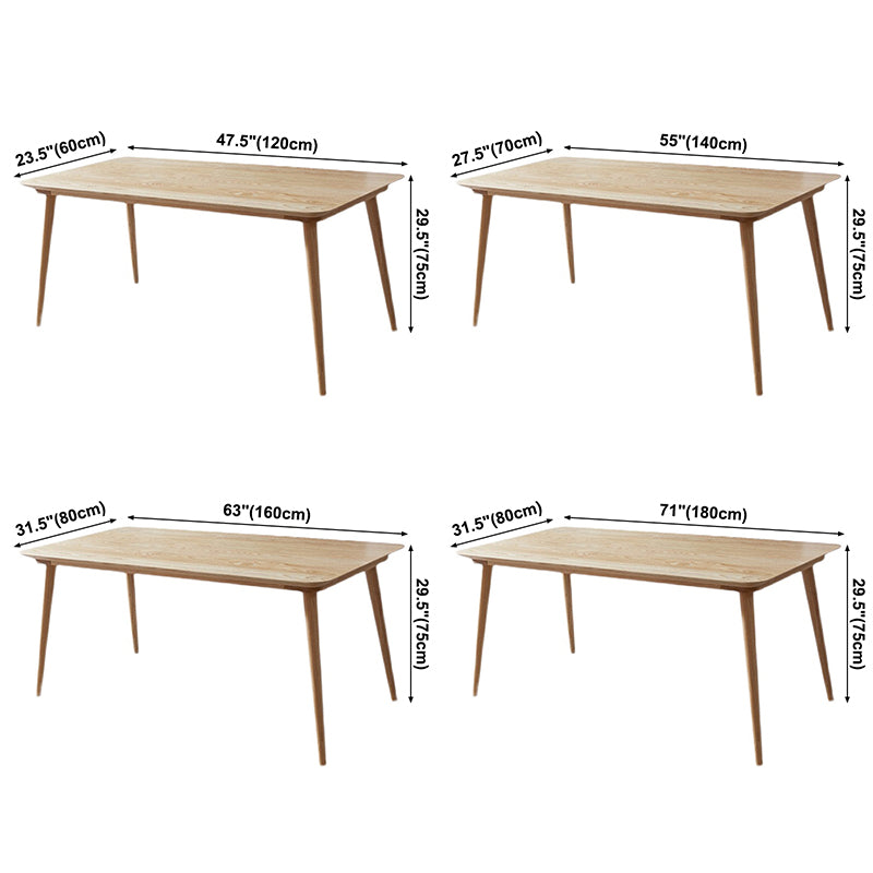Modern Ash Wood Table Rectangle Dining Table with Wooden 4 Legs for Restaurant