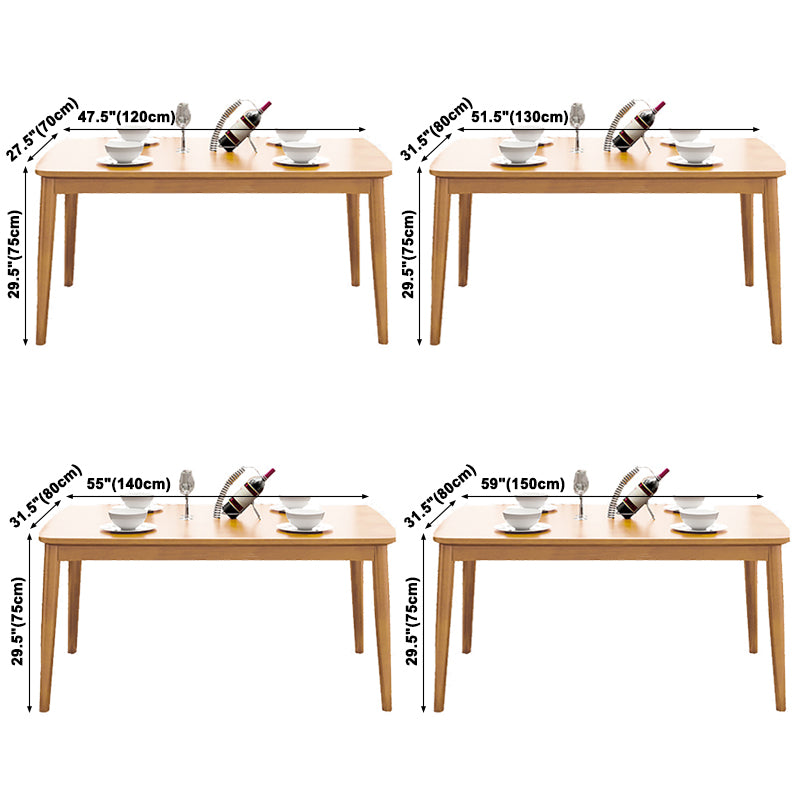Glam Solid Wood Kitchen Dining Table Rectangle Shape Standard Dining Table with 4 Legs Base
