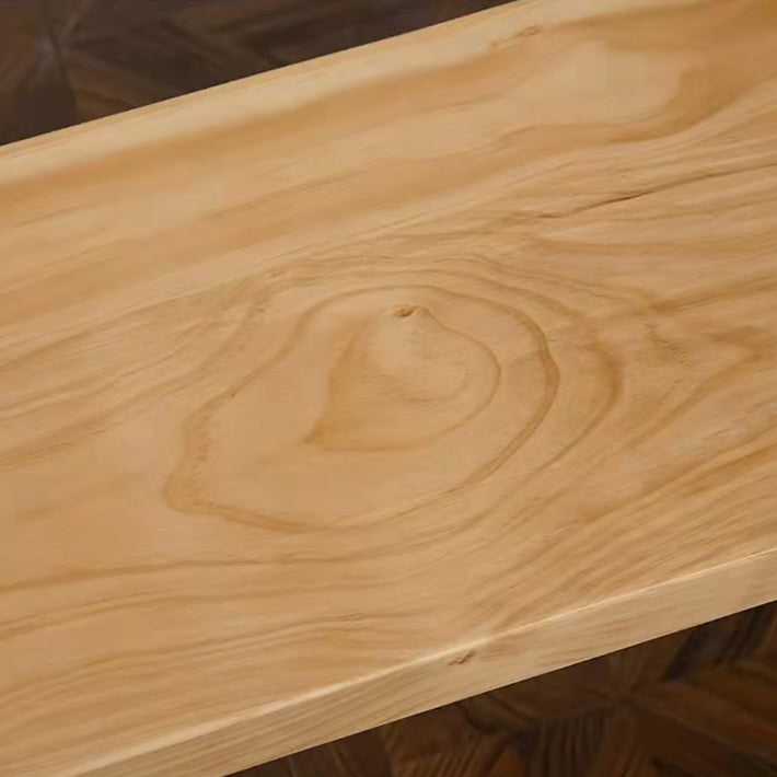 Rechthoek houten tafel in de natuur moderne dennenafel met dubbele voetstuk