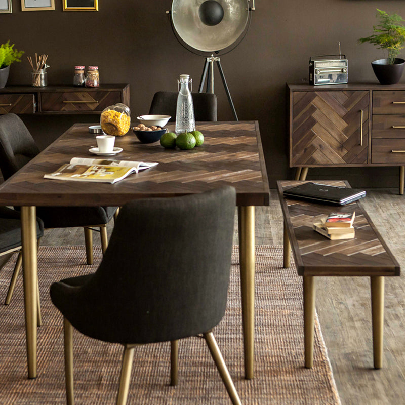 Traditional Luxury Pine Solid Wood Dining Table Rectangle 4 Legs Table for Dining Room