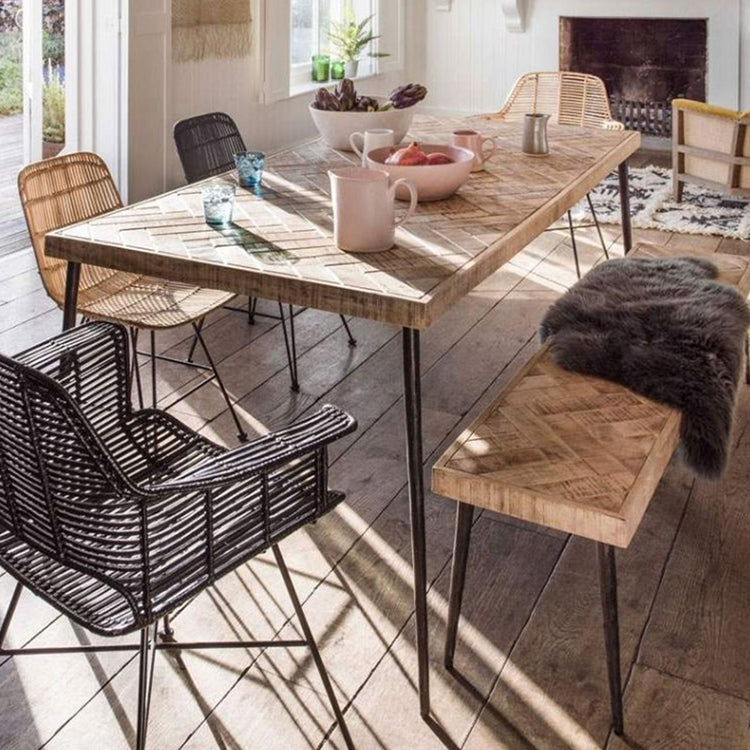 Traditional Luxury Pine Solid Wood Dining Table Rectangle 4 Legs Table for Dining Room