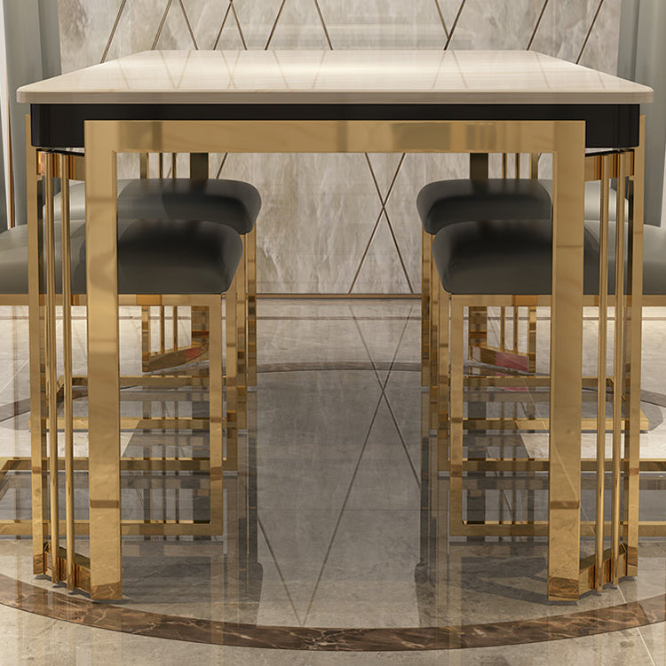 Metall traditionelles Luxus -Rechteck -Innentisch Sintered Stone Tisch mit Beinen