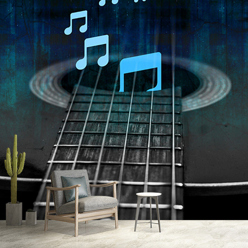 Guitar Instrument Mural Wallpaper Personalized Size Wall Covering for Study Room