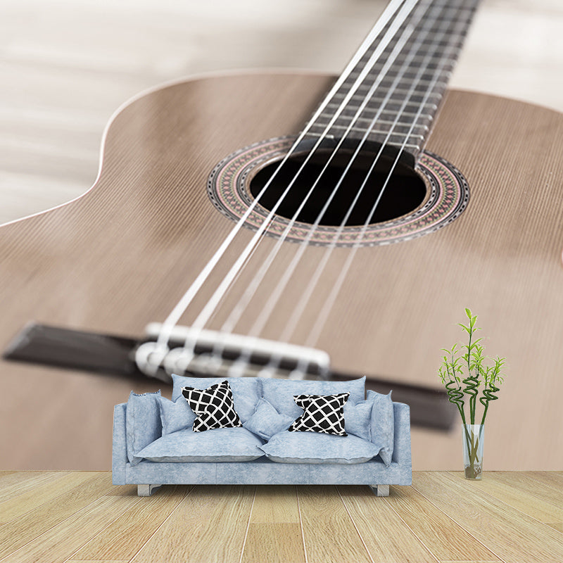 Guitar Instrument Mural Wallpaper Personalized Size Wall Covering for Study Room