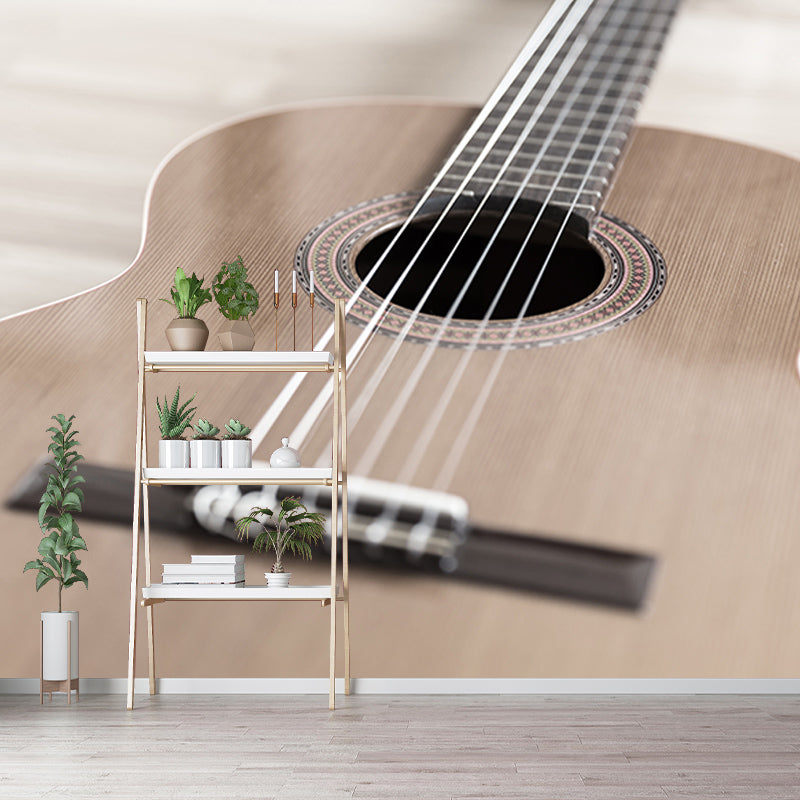 Guitar Instrument Mural Wallpaper Personalized Size Wall Covering for Study Room