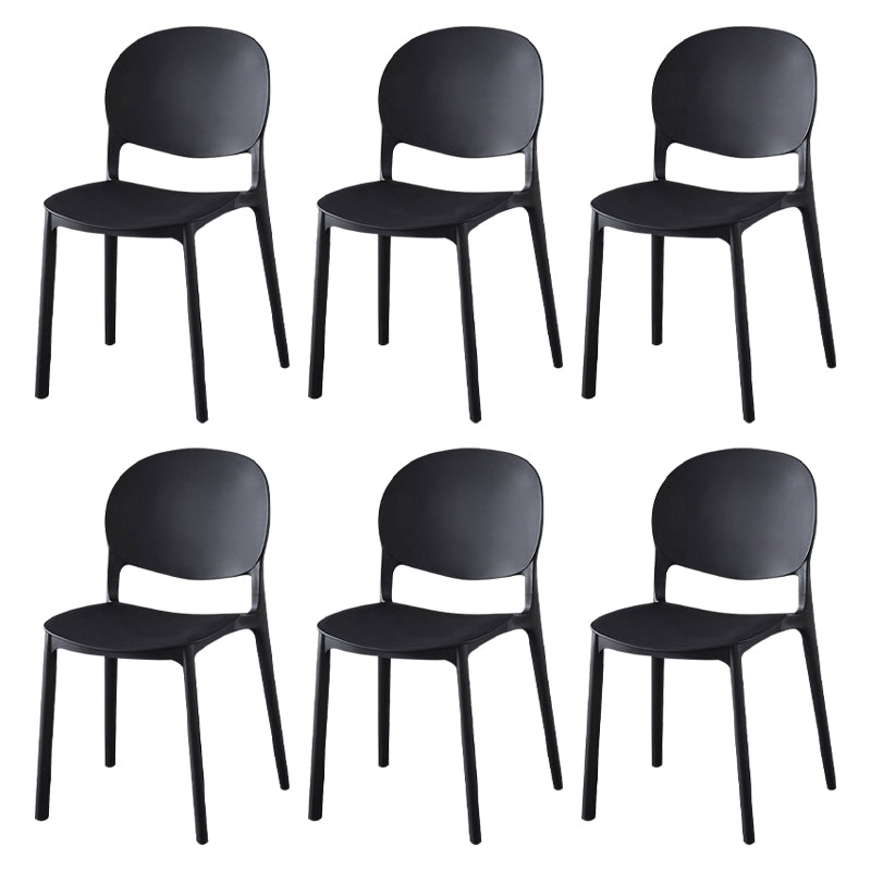 Plástico contemporáneo que cena la parte posterior abierta del final mate de la silla lateral que cena la silla lateral