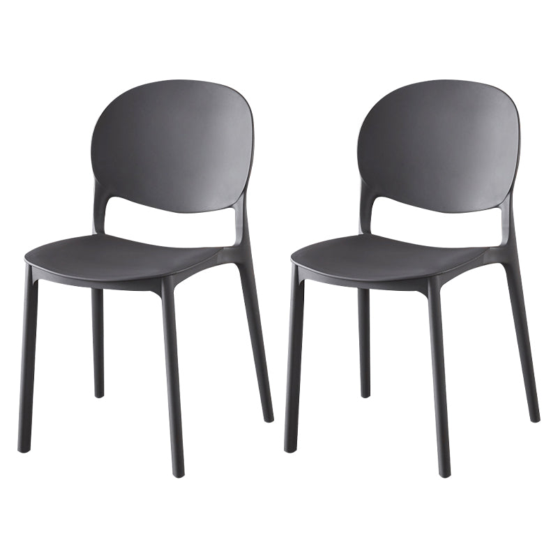 Plástico contemporáneo que cena la parte posterior abierta del final mate de la silla lateral que cena la silla lateral