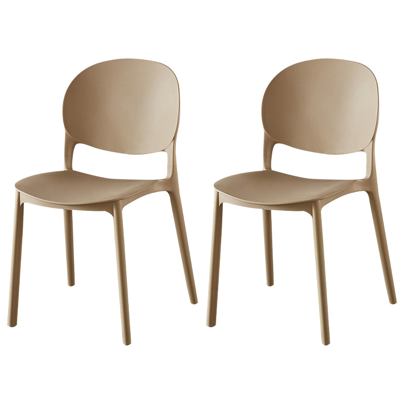 Plástico contemporáneo que cena la parte posterior abierta del final mate de la silla lateral que cena la silla lateral