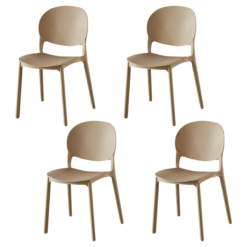 Plástico contemporáneo que cena la parte posterior abierta del final mate de la silla lateral que cena la silla lateral