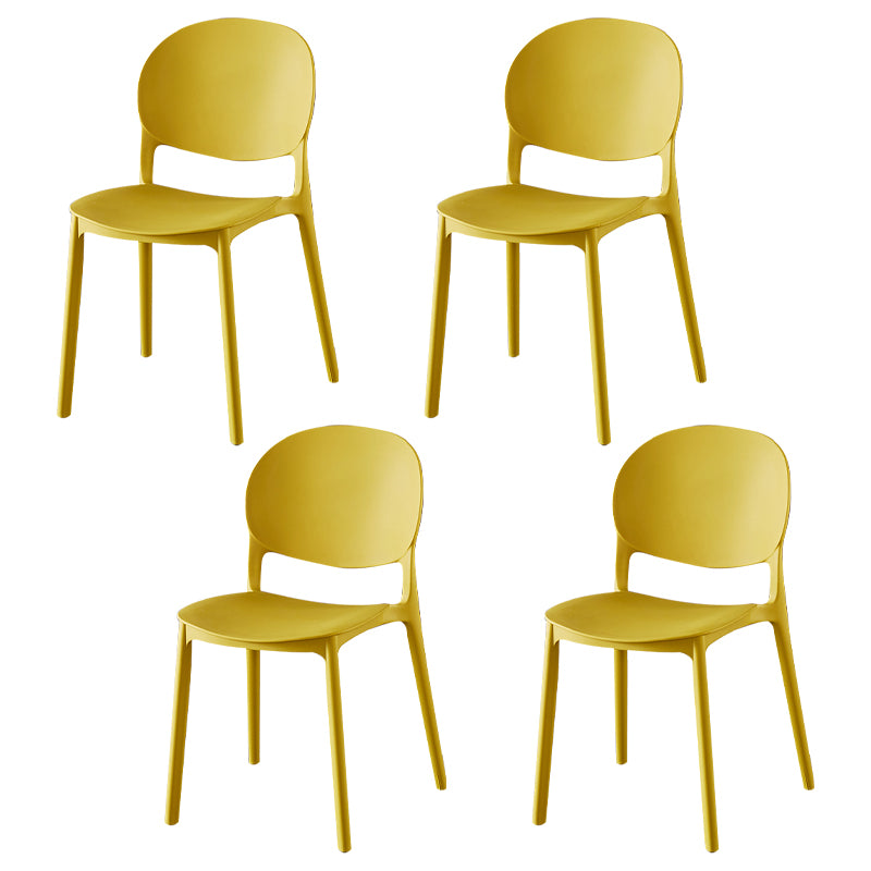 Plástico contemporáneo que cena la parte posterior abierta del final mate de la silla lateral que cena la silla lateral