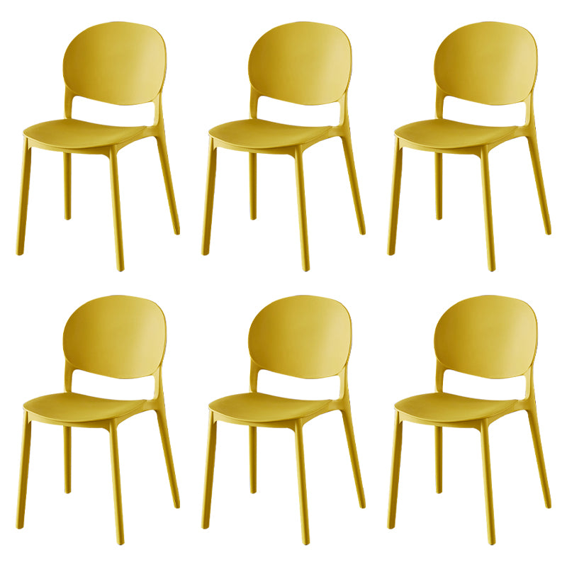 Plástico contemporáneo que cena la parte posterior abierta del final mate de la silla lateral que cena la silla lateral
