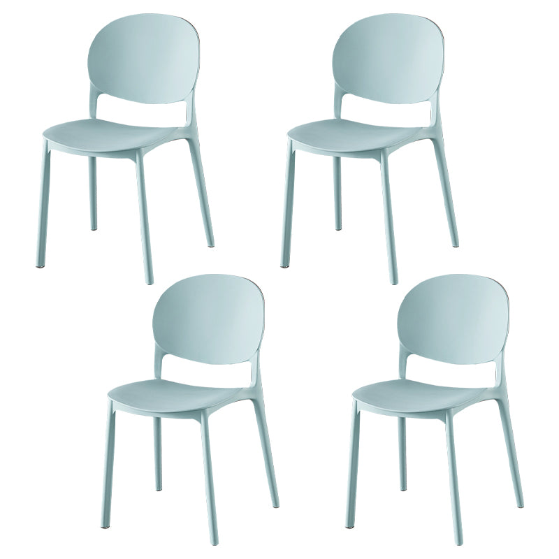 Plástico contemporáneo que cena la parte posterior abierta del final mate de la silla lateral que cena la silla lateral