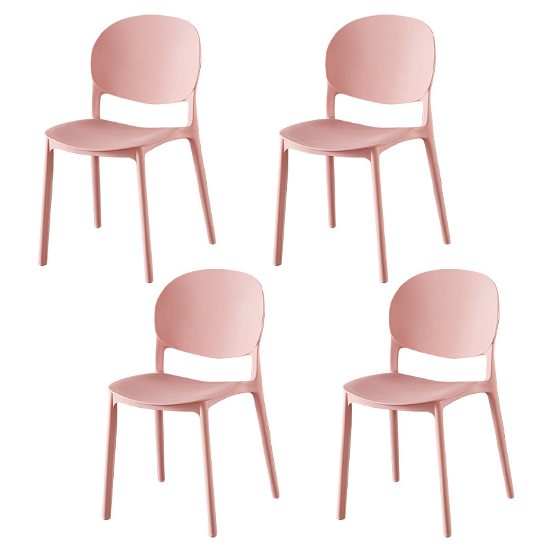 Plástico contemporáneo que cena la parte posterior abierta del final mate de la silla lateral que cena la silla lateral