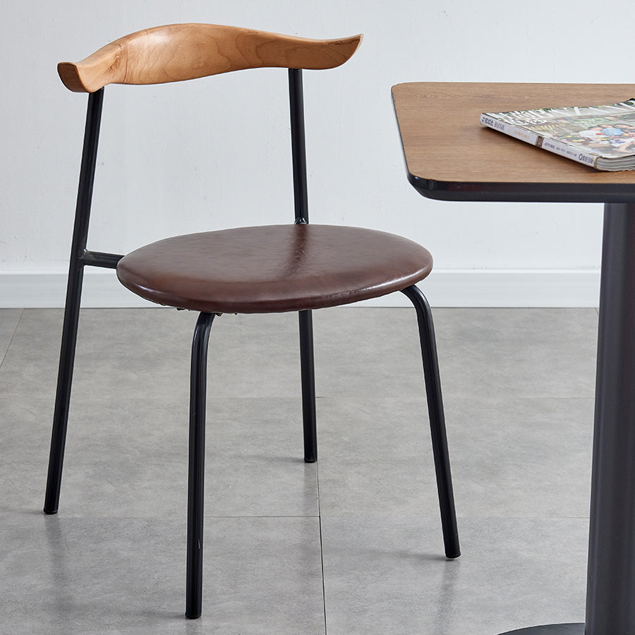 Chaises sans bras de salle à manger contemporaines en métal, chaise latérale de salle à manger à dossier ouvert pour restaurant