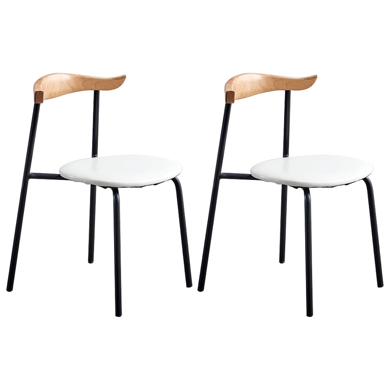 Chaises sans bras de salle à manger contemporaines en métal, chaise latérale de salle à manger à dossier ouvert pour restaurant