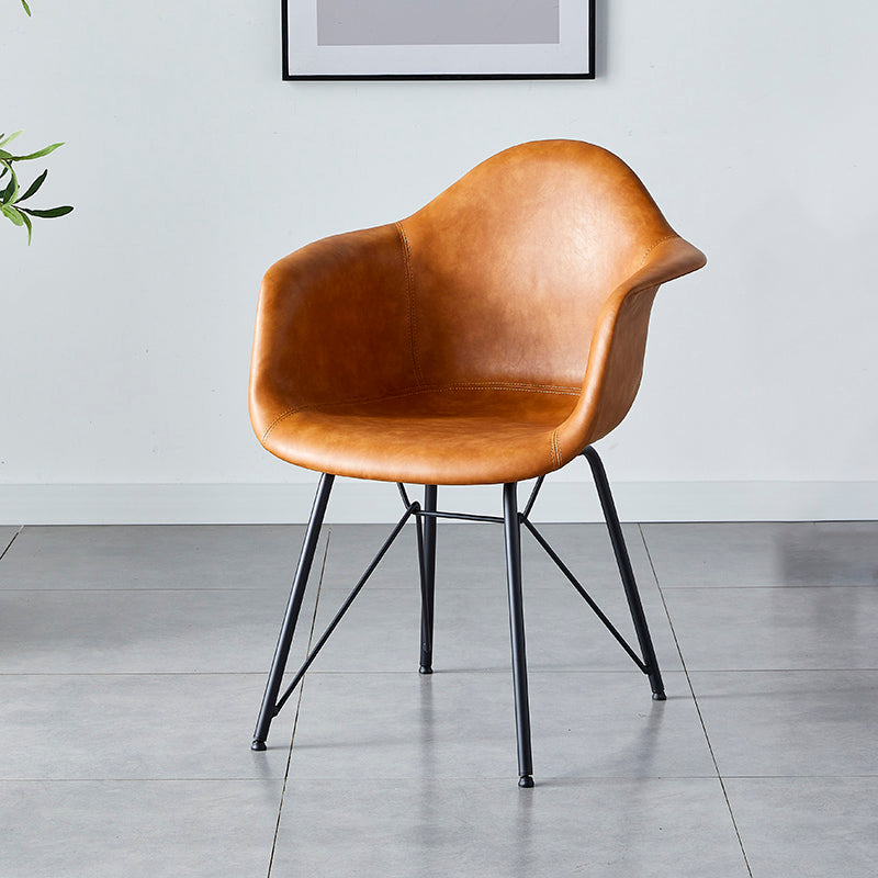 Contemporary Metal Dining Chairs Upholstered Linen Fabric Dining Chair for Restaurant