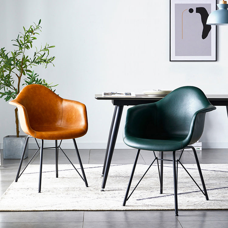 Contemporary Metal Dining Chairs Upholstered Linen Fabric Dining Chair for Restaurant