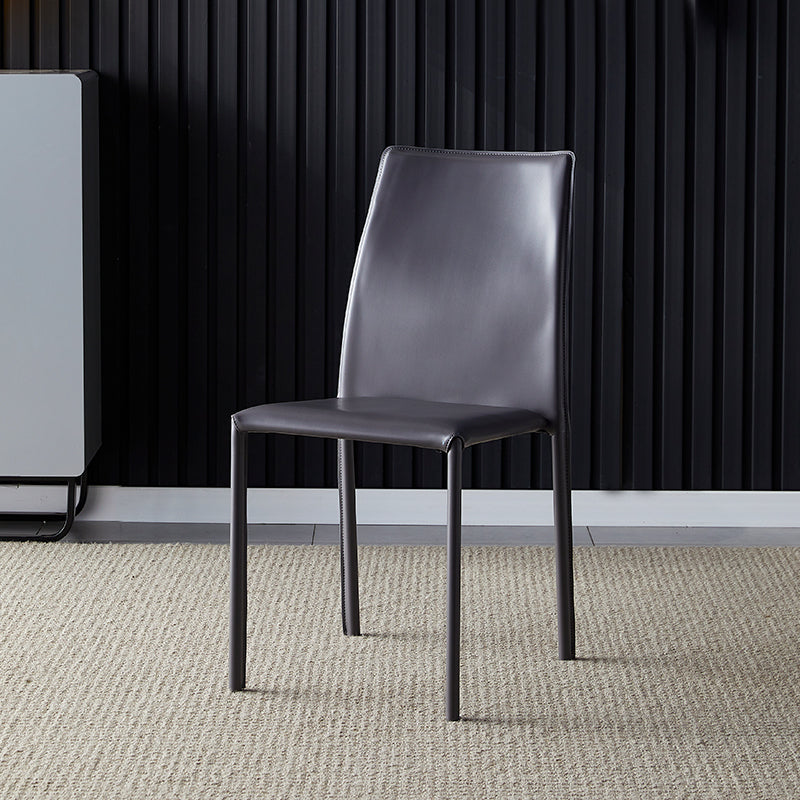 Chaises sans bras à dossier solide, chaises latérales de salle à manger empilables avec pieds en métal