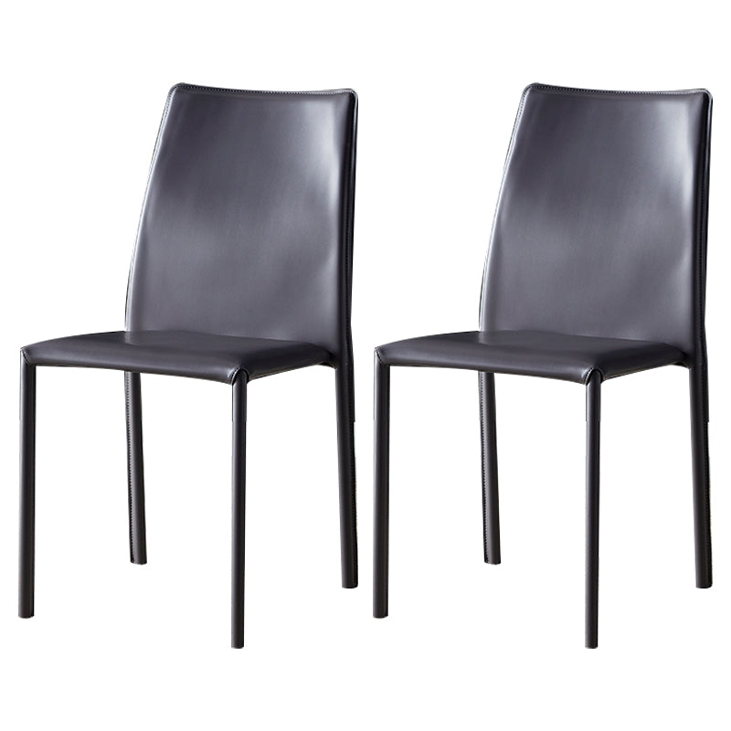 Chaises sans bras à dossier solide, chaises latérales de salle à manger empilables avec pieds en métal