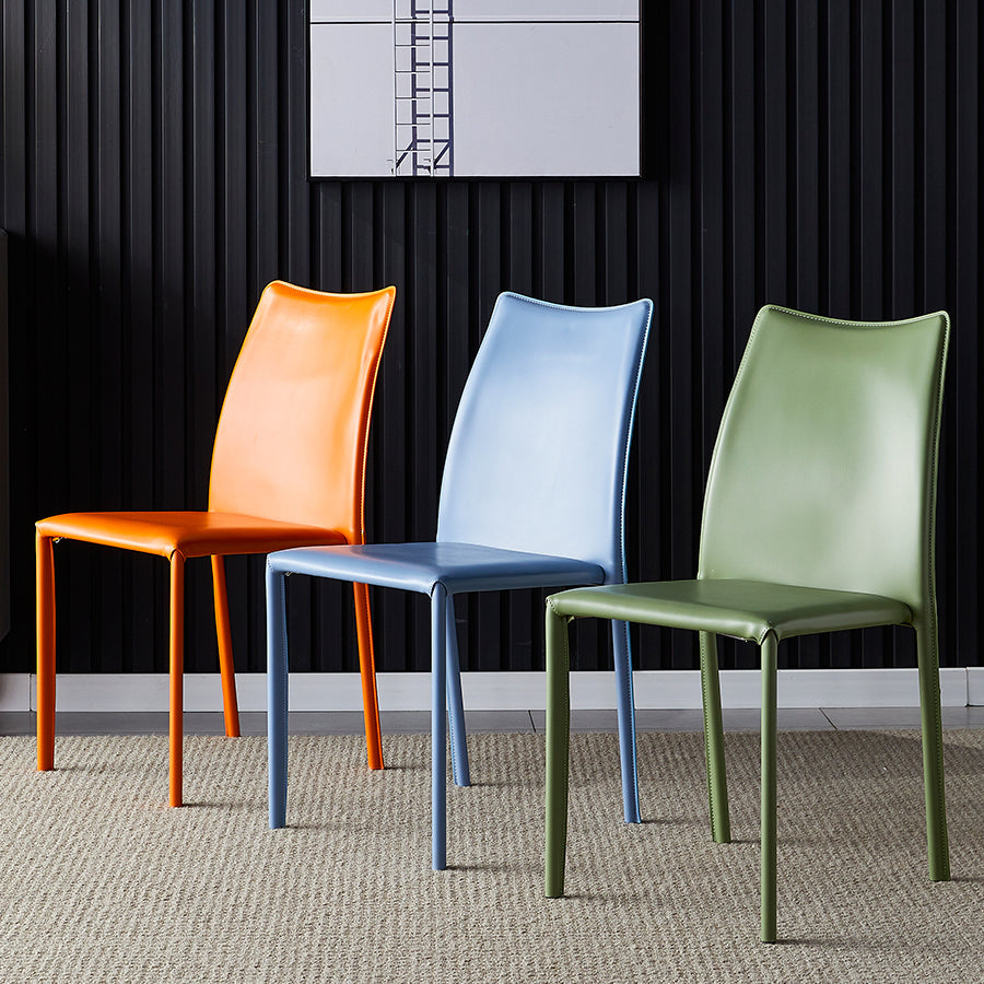 Chaises sans bras à dossier solide, chaises latérales de salle à manger empilables avec pieds en métal