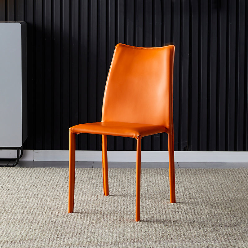 Chaises sans bras à dossier solide, chaises latérales de salle à manger empilables avec pieds en métal
