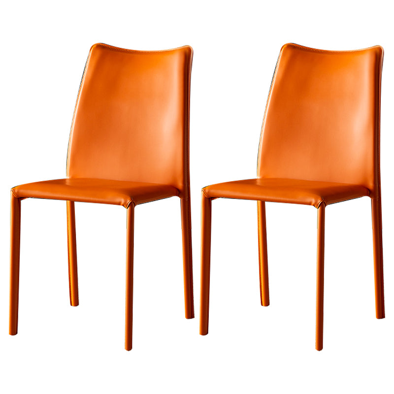 Chaises sans bras à dossier solide, chaises latérales de salle à manger empilables avec pieds en métal