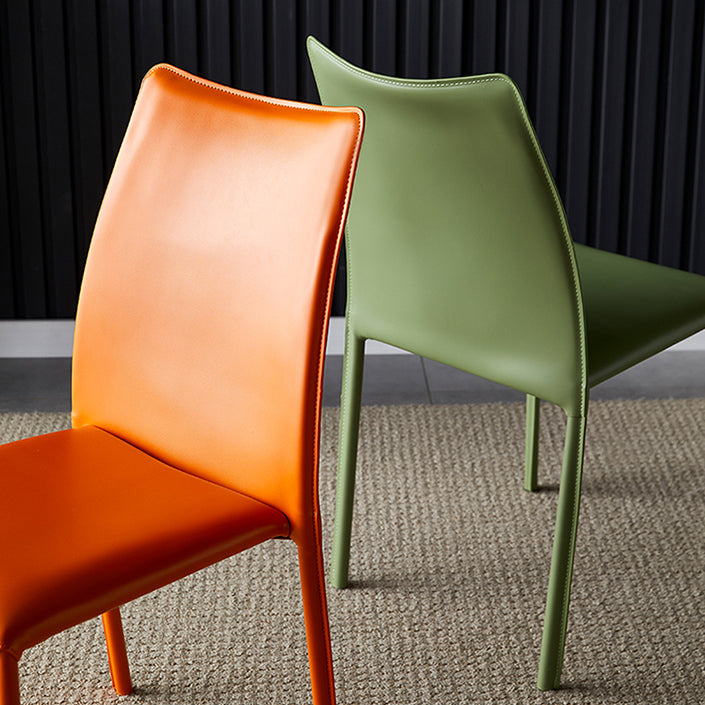 Chaises sans bras à dossier solide, chaises latérales de salle à manger empilables avec pieds en métal