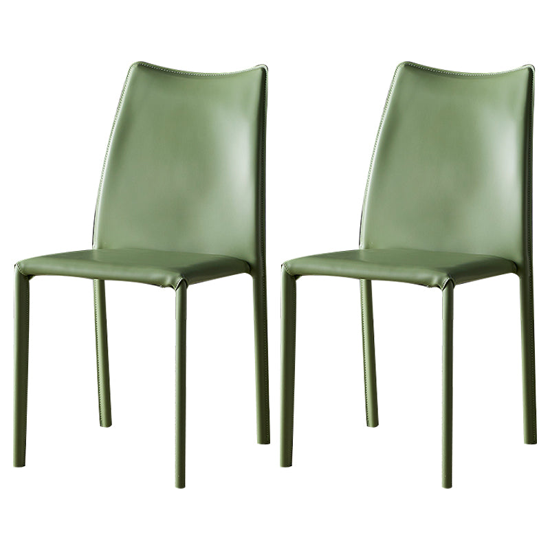 Chaises sans bras à dossier solide, chaises latérales de salle à manger empilables avec pieds en métal