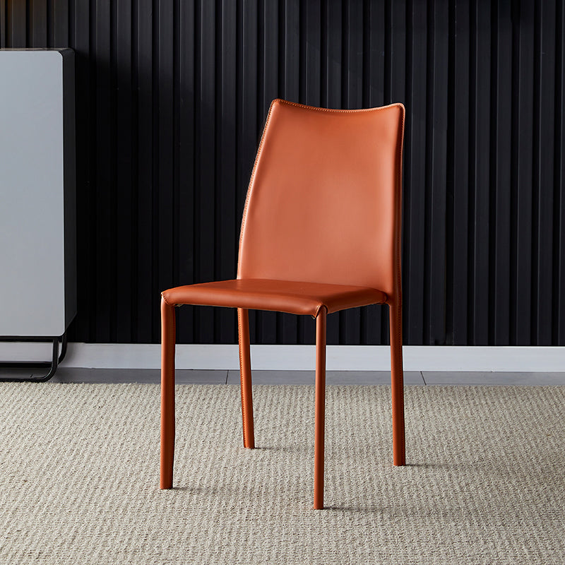 Chaises sans bras à dossier solide, chaises latérales de salle à manger empilables avec pieds en métal