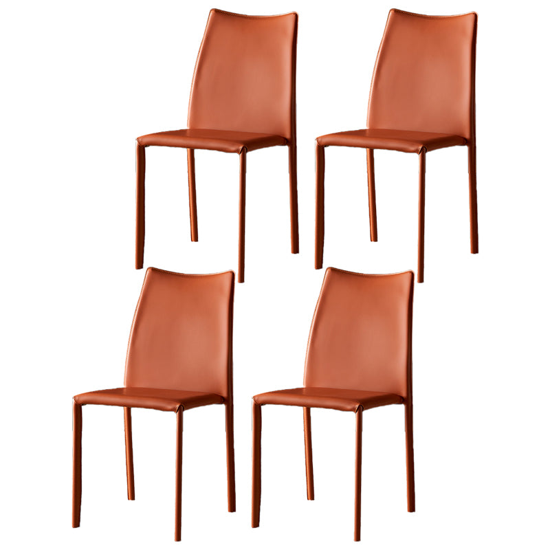 Chaises sans bras à dossier solide, chaises latérales de salle à manger empilables avec pieds en métal