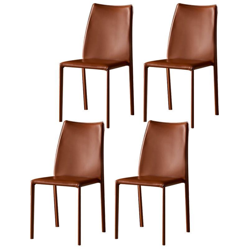 Chaises sans bras à dossier solide, chaises latérales de salle à manger empilables avec pieds en métal