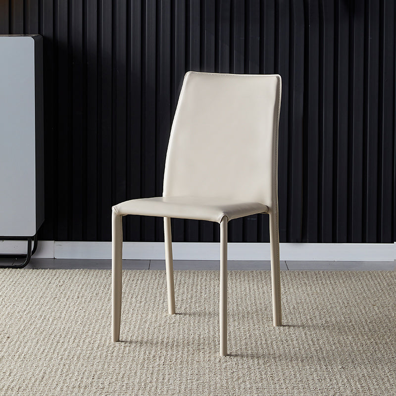 Chaises sans bras à dossier solide, chaises latérales de salle à manger empilables avec pieds en métal
