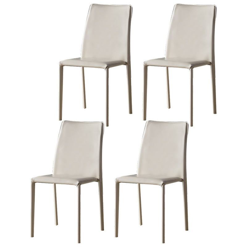 Chaises sans bras à dossier solide, chaises latérales de salle à manger empilables avec pieds en métal
