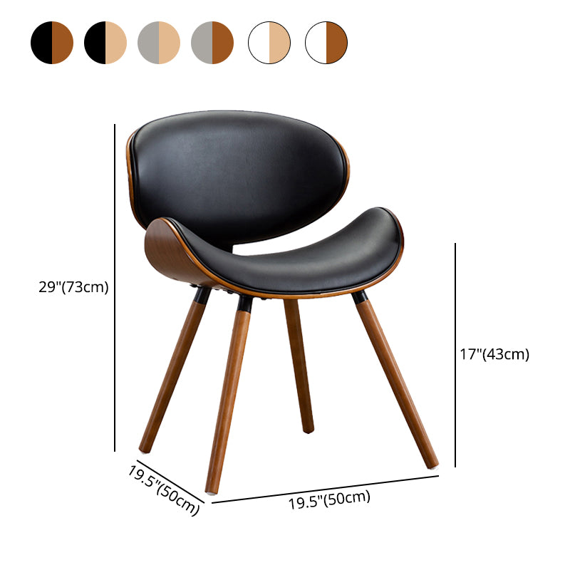 Moderne stijl Dining Side stoel stoelloze een enkele stoel voor keuken met houten benen