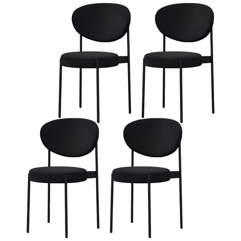 Silla lateral escandinava casera Silla tapizada del comedor con respaldo abierto de metal