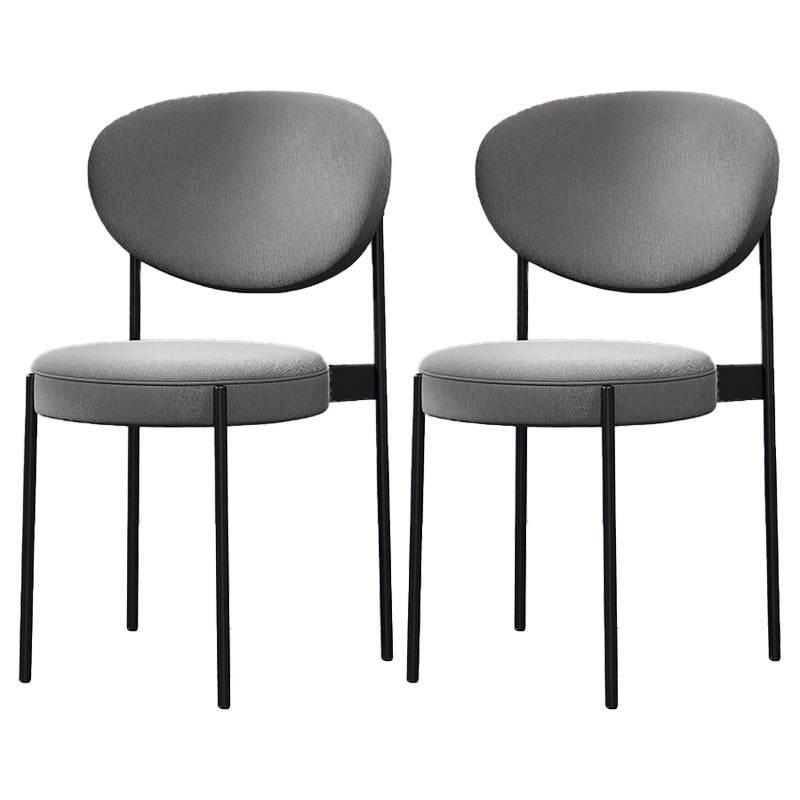 Silla lateral escandinava casera Silla tapizada del comedor con respaldo abierto de metal