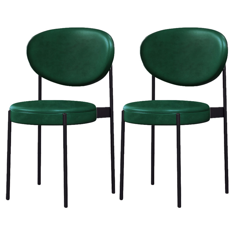 Silla lateral escandinava casera Silla tapizada del comedor con respaldo abierto de metal