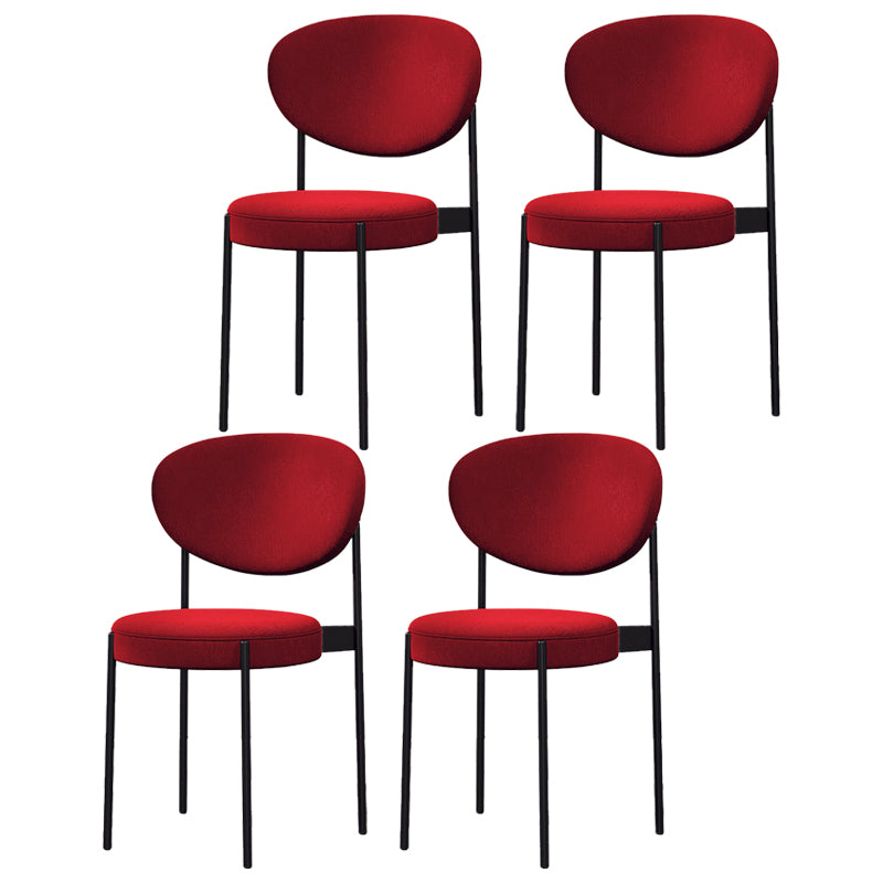 Silla lateral escandinava casera Silla tapizada del comedor con respaldo abierto de metal