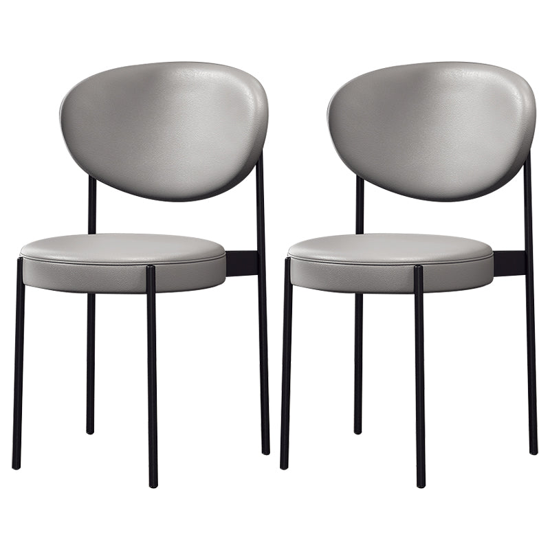 Silla lateral escandinava casera Silla tapizada del comedor con respaldo abierto de metal