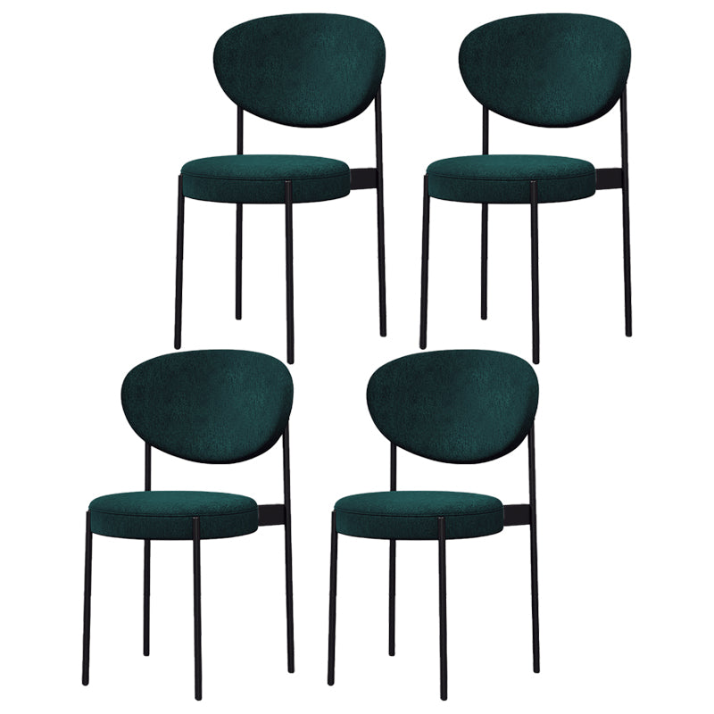 Silla lateral escandinava casera Silla tapizada del comedor con respaldo abierto de metal