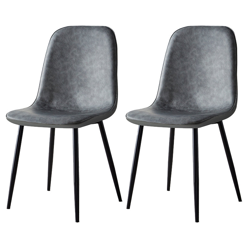 Silla lateral casera escandinava Silla de comedor tapizada con respaldo sólido de metal
