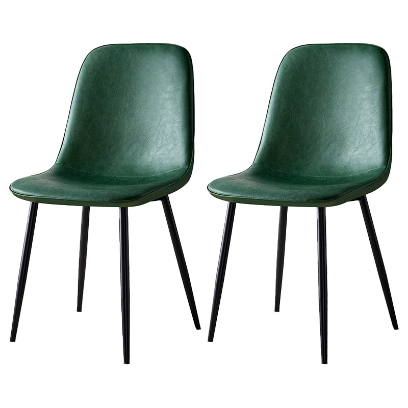 Silla lateral casera escandinava Silla de comedor tapizada con respaldo sólido de metal
