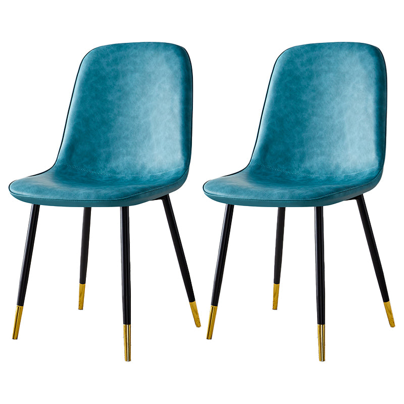 Silla lateral casera escandinava Silla de comedor tapizada con respaldo sólido de metal