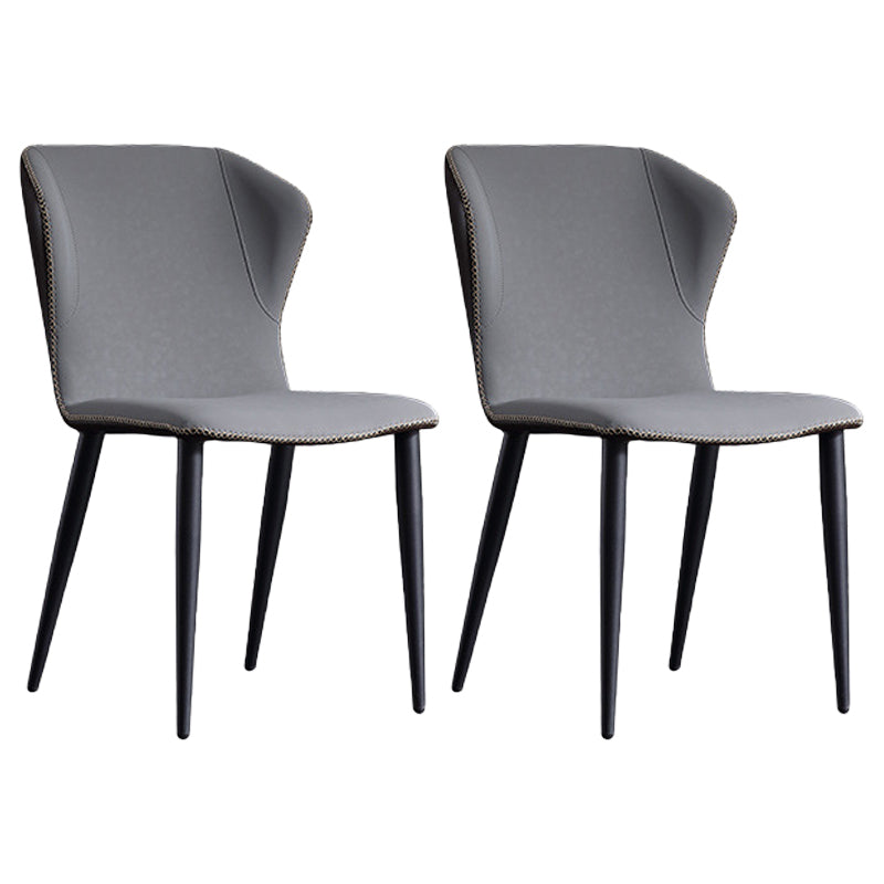 Silla lateral casera contemporánea Silla de comedor tapizada de metal con respaldo lateral